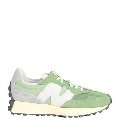 New Balance 327 Woman Sneakers Green Size 4.5 Leather, Textile fibers