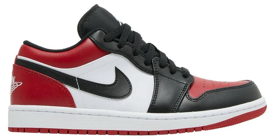 Air Jordan Mens 1 Low Bred Toe