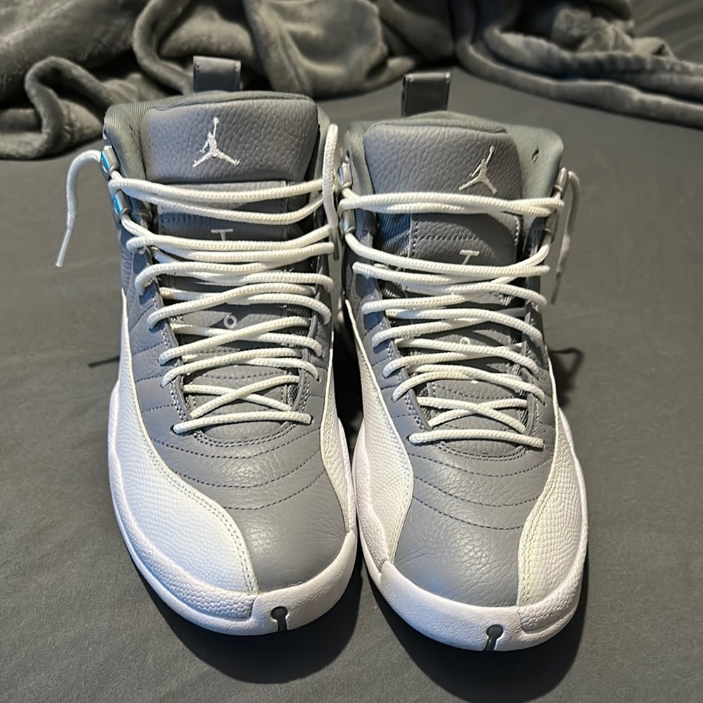 Air Jordan 12 Gray and White