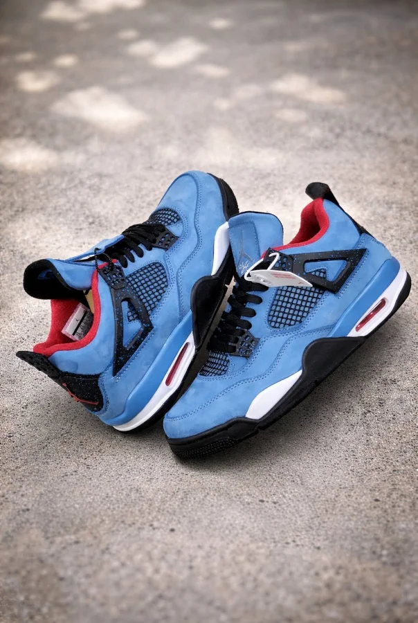 Jordan 4 Retro Travis Sc0tt "cactus Jack" Blue Men's All Size Us 7-12
