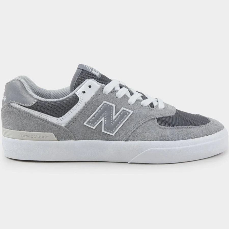 New Balance Numeric 574 Vulc Mens Shoes - Gray/white - Size: 6