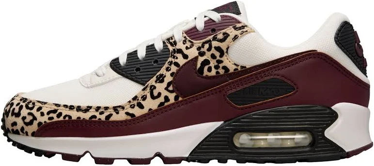 Nike Max 90 "leopard Burgundy" Women Sneakers - Sail/burgundy Crush/velvet Brown