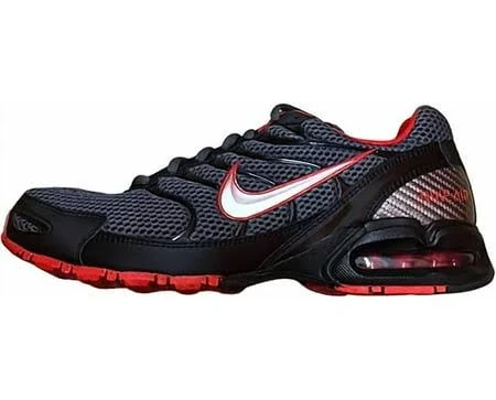 Nike Men's Air Max Torch 4 Running Shoe Size 8.5 (343846-006) Dark Grey/Metallic Silver/Red, Black