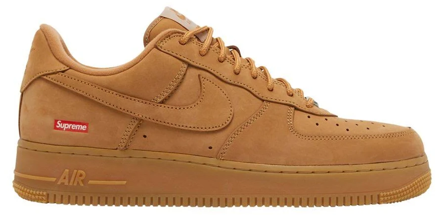 Supreme x Nike Air Force 1 Low SP 'Box Logo - Wheat' | Tan | Men's Size 5.5