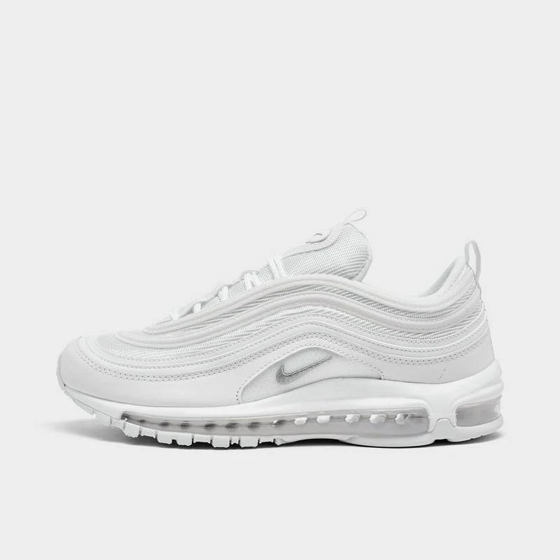 NIKE Men's Nike Air Max 97 Casual Shoes - 921826-101/White/Black/Wolf Grey - 8.5