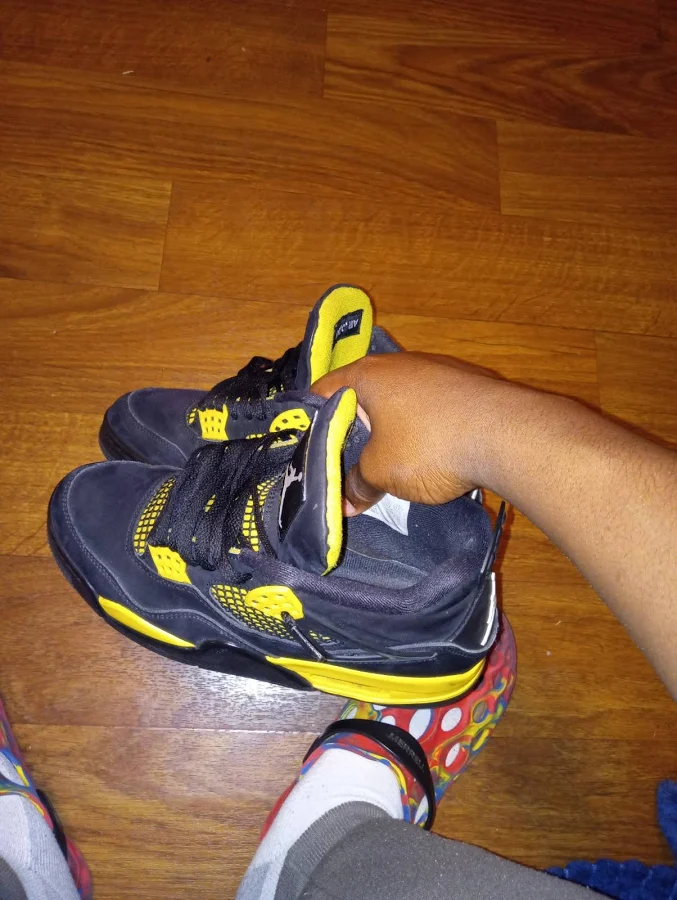 Jordan Air Jordan 4 Retro Ls Thunder Black Yellow Low Top Lace Up