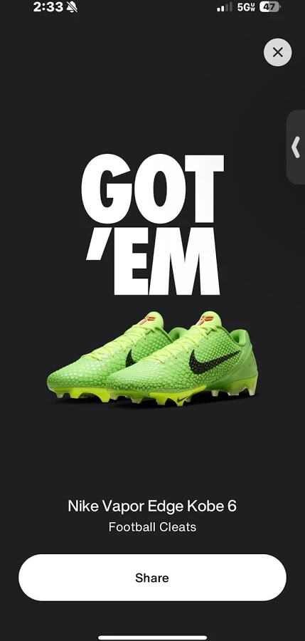 Size 10 - Nike Vapor Edge Kobe 6 Se Grinch