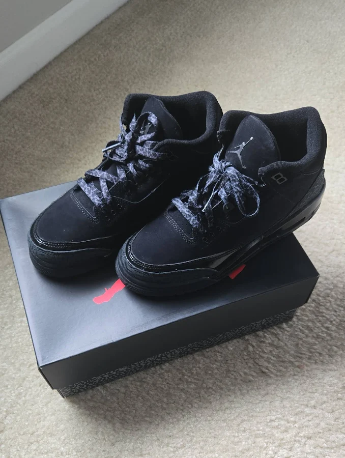 Jordan Shoes | Air Jordan 3 Black Cat | Color: Black | Size: Us 6y/Us M 6/Us W 7.5 | Jackieescala10's Closet