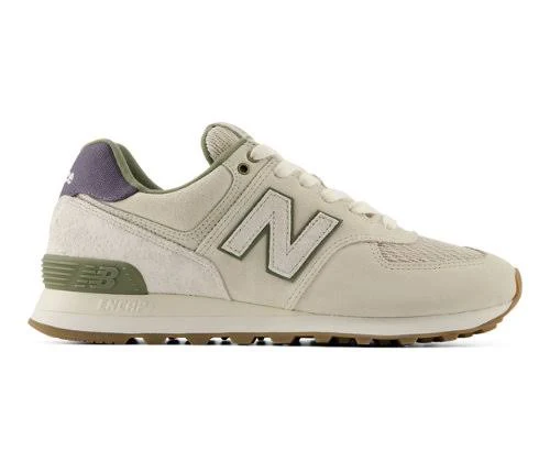 New Balance Unisex 574 Sneakers - Grey/Green (Size 5.5)