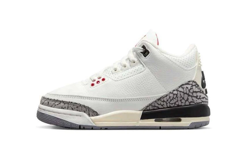 Dm0967-100 Nike Gs Air Jordan 3 Retro White Cement Reimagined