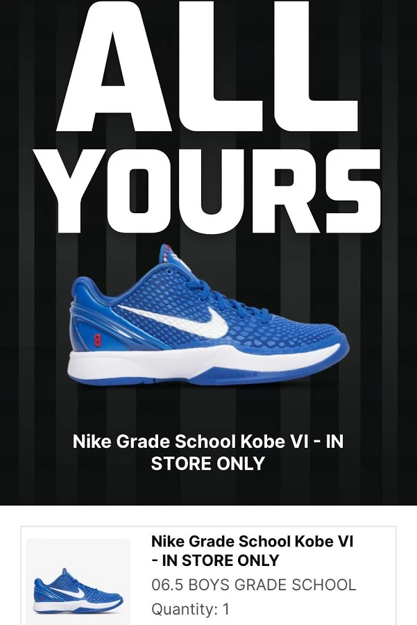 Nike Kobe 6 Protro Dodgers Boys Shoes