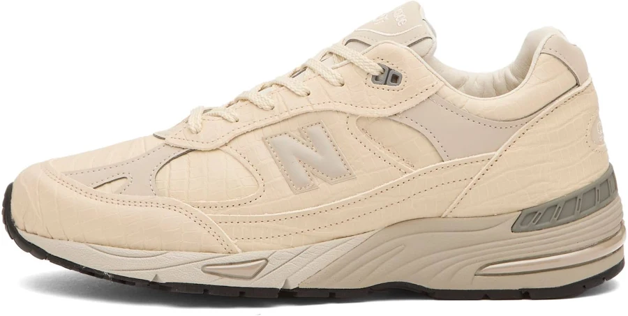 New Balance Men's 991v1 Sneaker in Oyster Gray/Pistachio Shell/French Oak, Size UK 8 | END Clothing