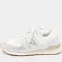 574 New Balance x Miu Miu Suede and Denim Sneakers, Women, White, Size 38