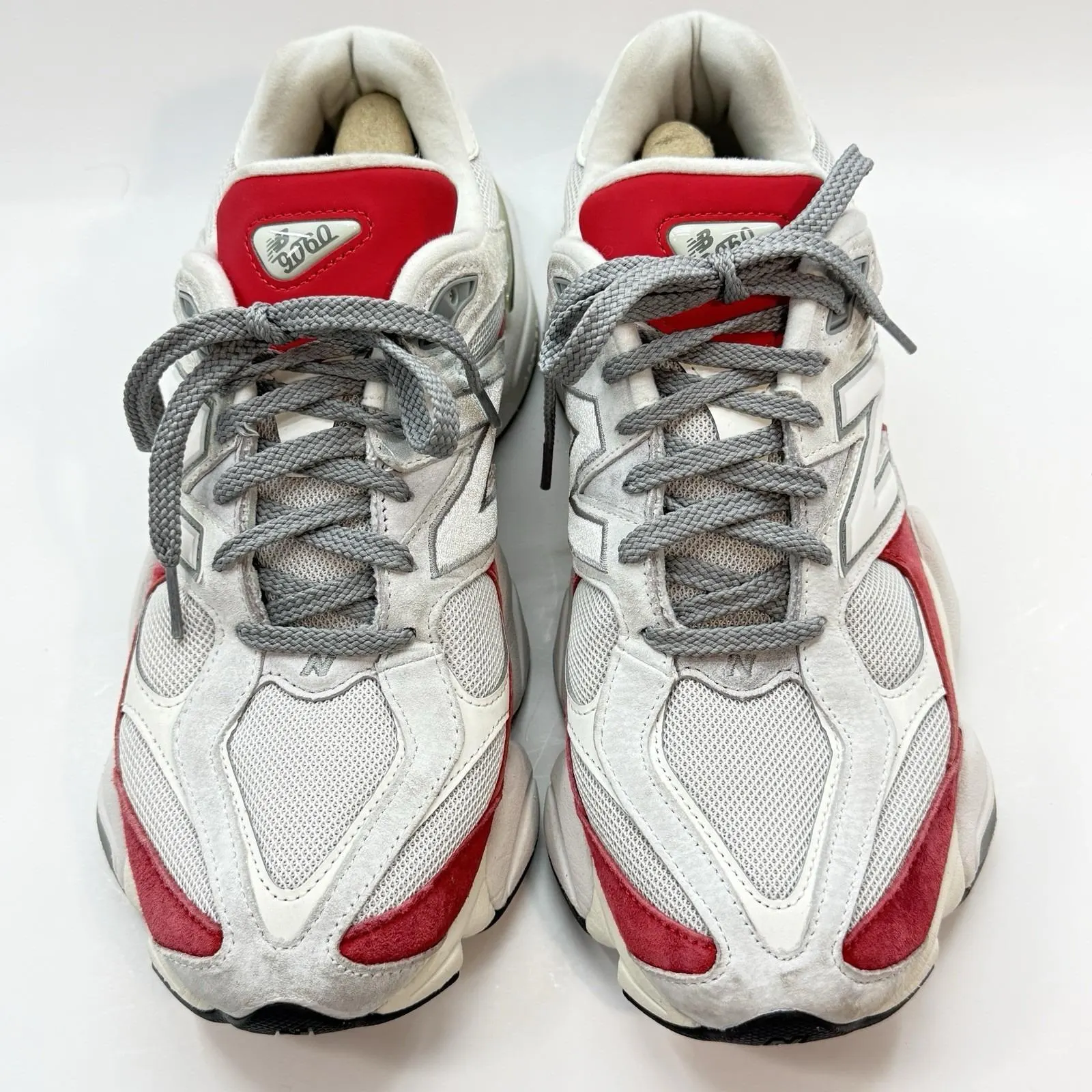 New Balance 9060 Gray Red Sz 11.5 Y2K Chunky Dad Sneaker Shoes Comfort Wear