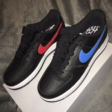 NIB Rare Mens Nike AIR Force 1 07 AN20 Sneakers Blue &amp; RED Swoosh, Size 9.5. Nike. Red. Athletic Shoes.