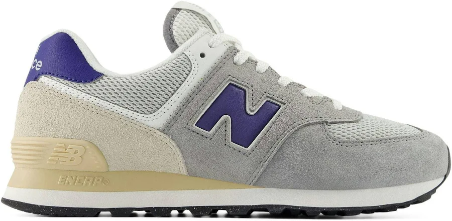 New Balance Men's 574 Trainer Sneaker in SLATE GREY|RAIN CLOUD|0, Size 10, Breathable