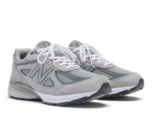 New Balance Unisex Made in USA 990v4 Sneakers - Grey/White (Size 5.5)