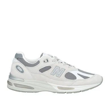 New Balance Man Sneakers Grey Size 10 Leather, Textile fibers