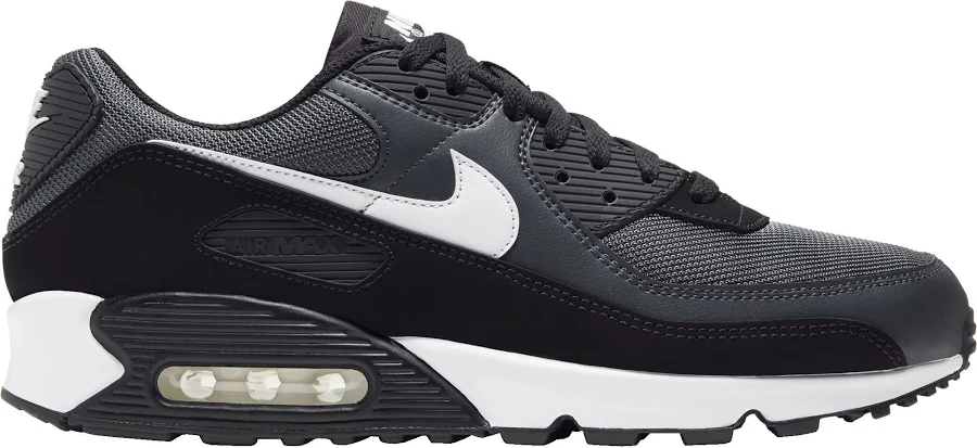 Nike Men's Air Max 90 Shoes, Size 12.5, Gry/Wht/Smoke Gry/Blk
