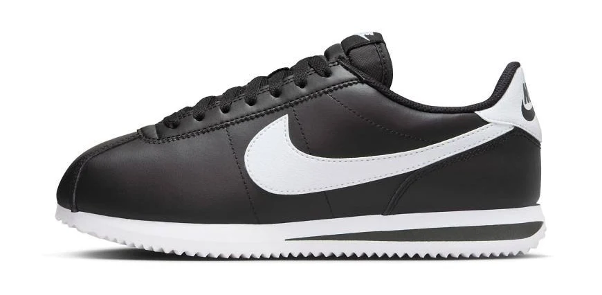 Nike cortez leather sneakers in black