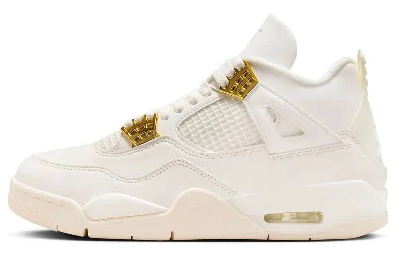 (wmns) 4 Retro 'metallic Gold' In White