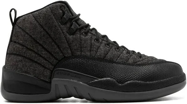 Jordan - Air Jordan 12 Retro Wool "Dark Grey/Metallic Silver" sneakers - unisex - Leather - 10.5 - Black