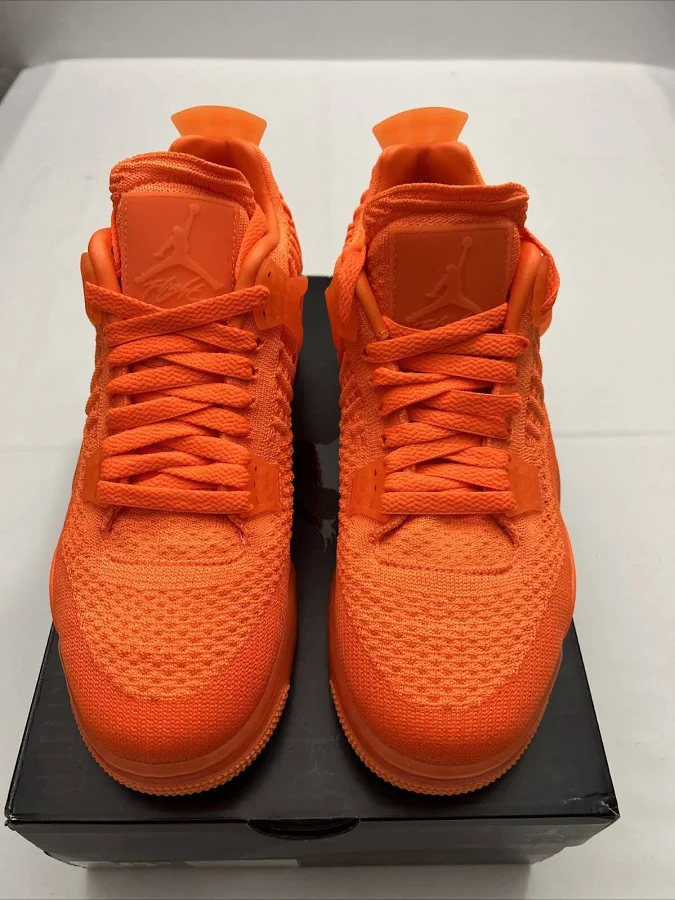 Nike Men’s 6.5 Air Jordan 4 Flyknit Total Orange 2019 Mid Sku 2931