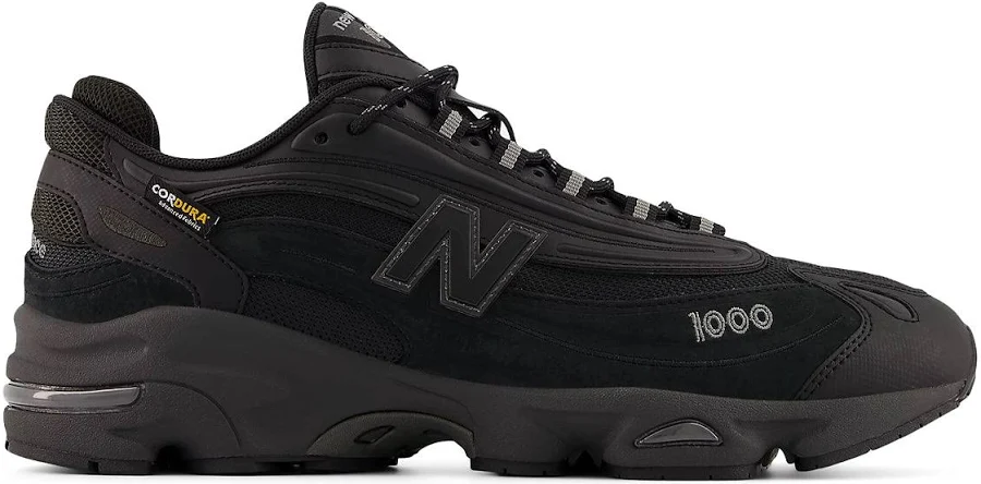 New Balance Men's 1000 Shoes Black / Black Cement – UK 12.5