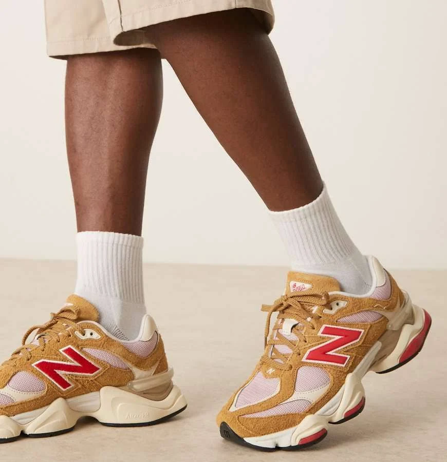 New Balance 9060 unisex sneakers in multi with red details