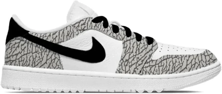 White Cement Jordan 1 Golf - Size 3.5 Men's / 5 Women | Stadium Custom Kicks Men's / 3.5