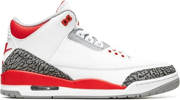 Jordan - Air Jordan 3 Retro OG "Fire Red 2022" sneakers - unisex - Calf Leather - 13 - White