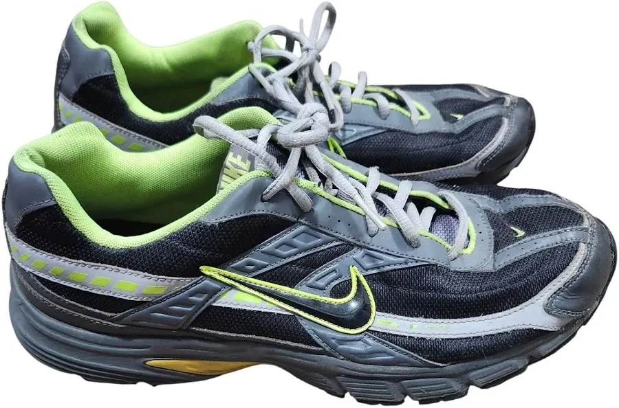 Nike Initiator Mens Running Shoes Black Grey Neon Green 394055-023 Size 11.51