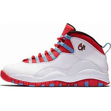 Jordan Men's White/University Blue-Black-Brght Crmsn Air 10 Retro 'City Pack - Chicago' 310805-114