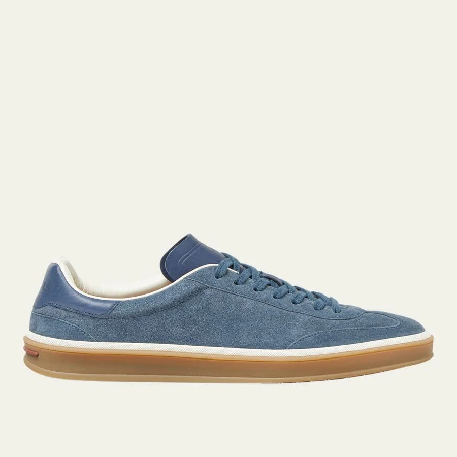 Loro Piana Men's Tennis Walk Suede Low-Top Sneakers