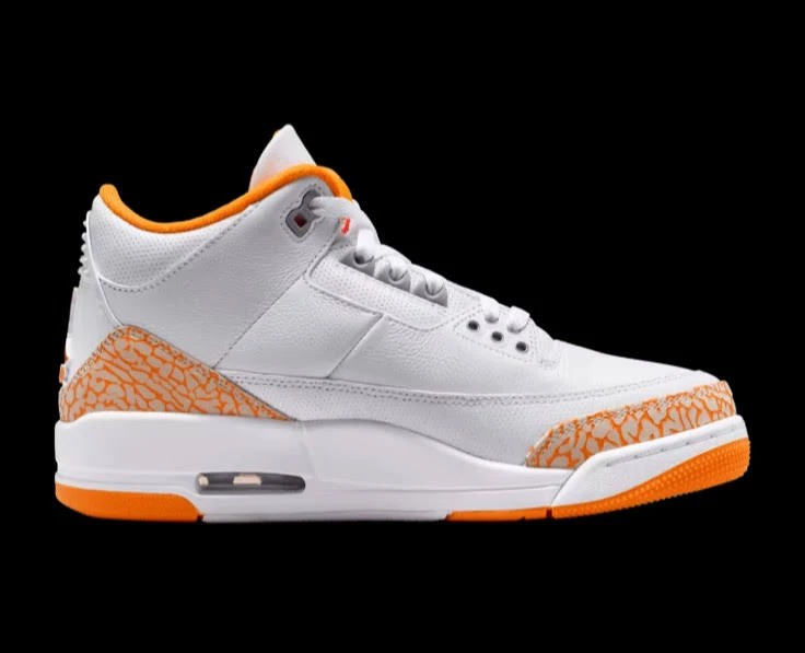 Air Jordan 3 "orange Citrus" 2026 Womens White Orange Ck9246-101.