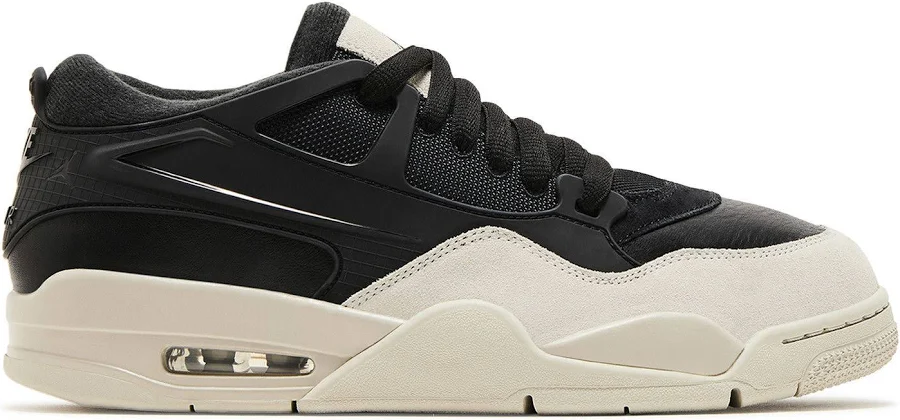 Air Jordan Mens 4 RM Black Light Bone