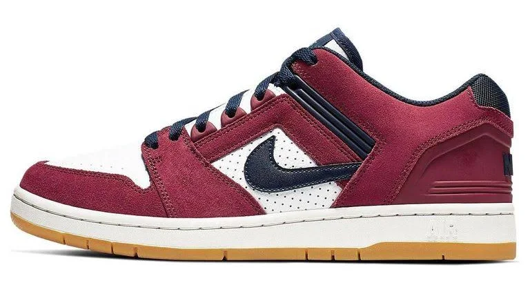 Nike Men's Air Force 2 Low Sb 'Team Obsidian' - Red - Low-top sneakers - 8