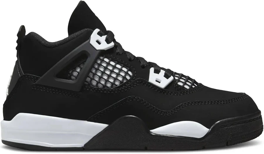 Jordan Air Jordan 4 Boys' Black White Mesh Lace Up Retro Basketball