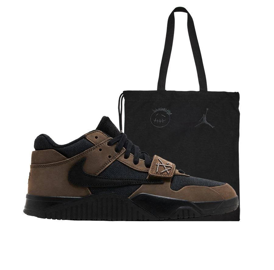 Travis Scott x Air Jordan Jordan Jumpman Jack TR 'Dark Mocha' With Tote Bag | Brown | Men's Size 4