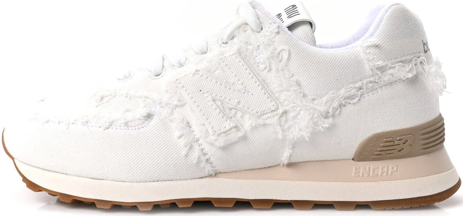 Miu Miu X NEW BALANCE Denim Marmorizzato 574 Sneakers 38.5 White
