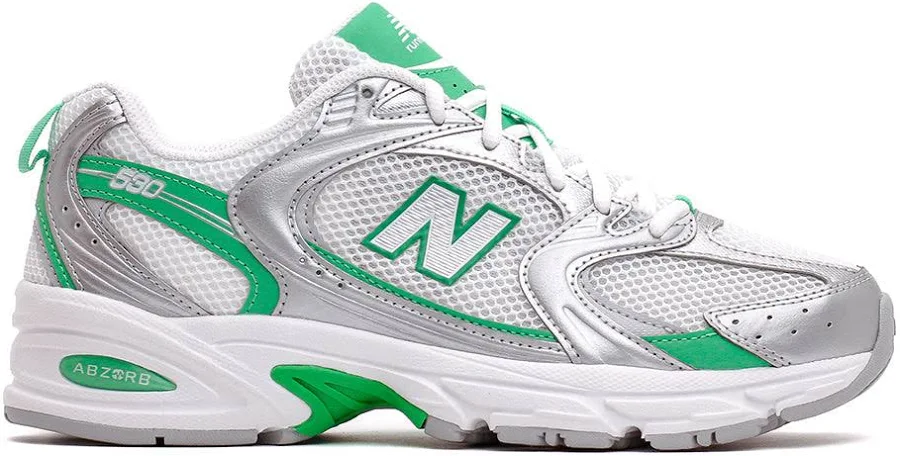 New Balance Unisex 530 Silver Metallic Green Apple U530APL, 4.5