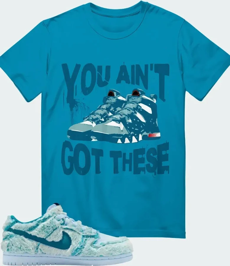 Nike Dunk Low PS Abominable Snowman Sneaker Matching Aqua T-Shirt (You Ain't Got These)