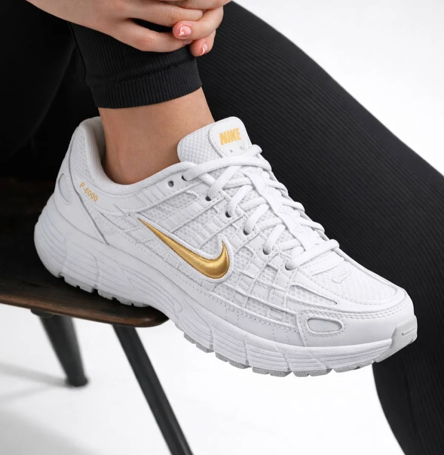 Nike P-6000 White Metallic Gold HV5064-102 GS & Women's Size