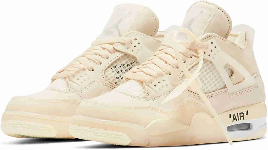 Off-white X Womens Air Jordan 4 Sp Sail Cv9388-100 Women Size