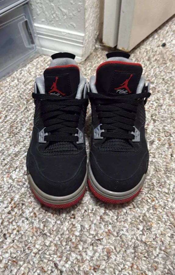 2019 Air Jordan 4 Bred Gs 408452-060 Size Us 5.5y / W Us 7