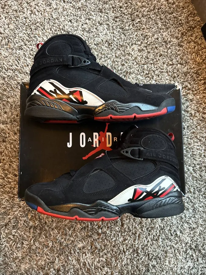 Nike Air Jordan 8 Retro Playoffs Mens Sz 8.5 305381-062 Black White