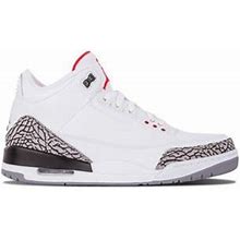Air Jordan 3 Retro White/Cement Sneakers - Unisex - Calf Leather/Rubber - 12