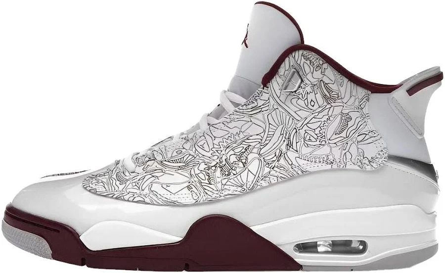 Jordan Air Dub Zero Men Sneakers - White/cherrywood Red/metallic Silver