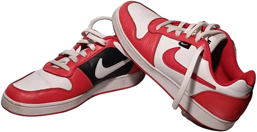 Nike Ebernon Low Red White Leather Trainers Size 43 EU