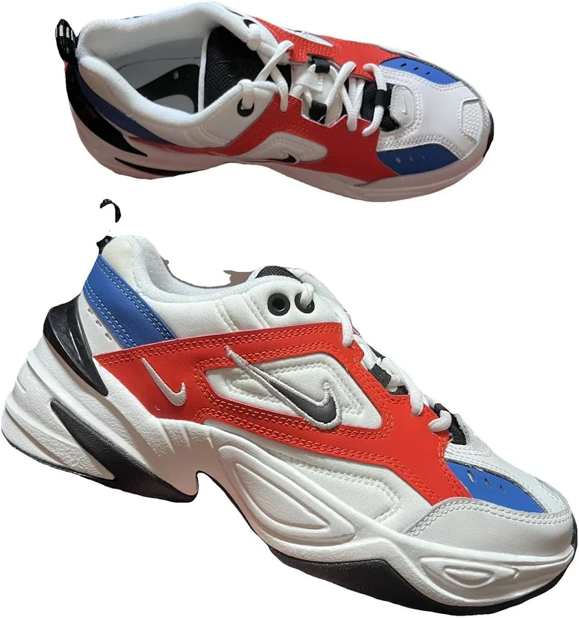 Nike M2K Tekno Leather Trainers White Red Blue EU 39
